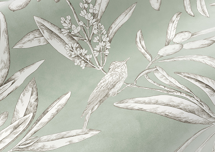 Aviary Velvet, Eucalyptus - Made to Measure Curtain - Image 4